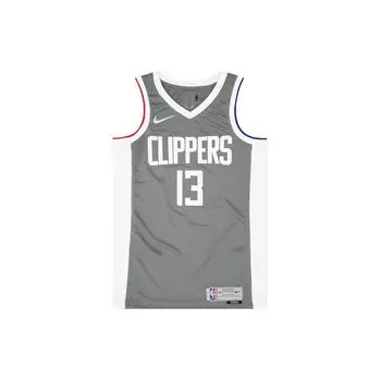 Майка Nike NBA Basketball Quick-Dry, SW Fan Edition, сезон 2020–2021 гг., Лос-Анджелес Клипперс, Пол Джордж Но. 13 мужских топов серого цвета CW6808-002 S