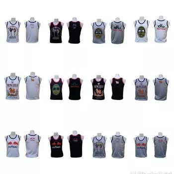 Майка с печатным экраном Энергетические напитки Пиво Муай Тай Кикбоксинг Хлопок Таиланд Белый Черный Серый M