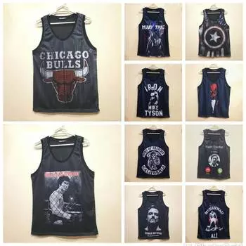 Майка с сеткой с принтом унисекс для мужчин и женщин футболка с сеткой без рукавов 2 M