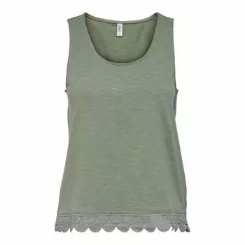 Майка стандартного кроя с круглым вырезом из 100% хлопка с кружевной отделкой ТОЛЬКО для женщин