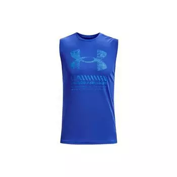 Майка-топ свободного кроя для тренировок Under Armour Velocity Graphic Logo Print, мужские майки-топы синего цвета 1362303-486 XL