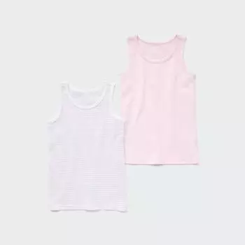 Майка UNIQLO BT из хлопковой сетки 2P с однотонным узором