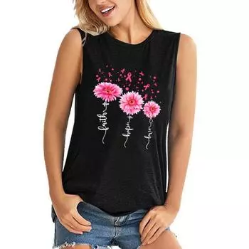 Майки с принтом рака груди, новые женские летние модные жилеты Harajuku(Майка премиум-класса) S