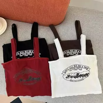 Майки женские без рукавов с принтом Femme Croset Crop Tops Skinny Woman Tank Camisoles