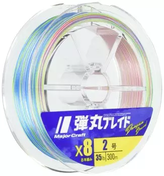 Major Craft PE Линия Bullet Braid 8-жильная Многоцветная Многоцветная DB8-300/3MC 300M/3.0