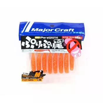 Major Craft Worm Puripuri Tail 2 дюйма PW-PRI/M2 прозрачный мандарин #064 приманка