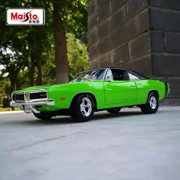 Майсто 1:18 1969 DODGE Charger R/T литая модель автомобиля игрушечная модель автомобиля из металла с высокой имитацией коллекция детский подарок зелёный