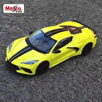 Майсто 1:24 2020 Chevrolet Corvette Stingray Coupe литой мини-автомобиль из металла, коллекция моделей автомобилей, детские игрушечные автомобили в подарок зелёный