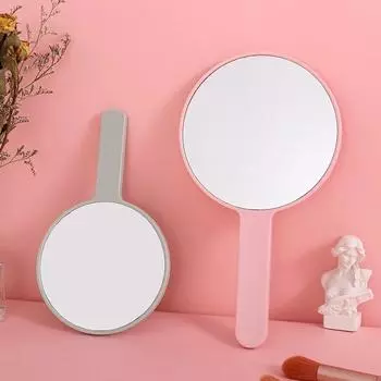 Макарон цветное зеркало для макияжа круглое не деформированное не искажающее симпатичное портативное зеркало для салона красоты ручка зеркало белый