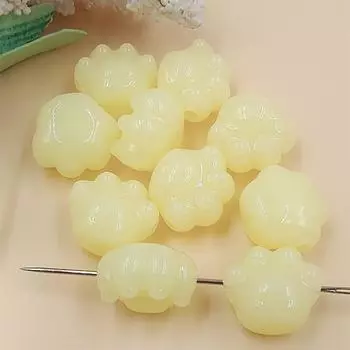 Макарон ручной работы карамельного цвета, бусины в форме медвежьих лапок, милый браслет, модный подарок, ювелирные изделия, ожерелье «сделай сам», милое 10 шт. розы красного