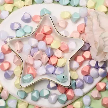 Макароны цветные с отверстием ювелирные изделия аксессуары ремесла DIY многоцветные 10 шт геометрия браслет ожерелье изготовление модные акриловые свободные бусины темно-розовый