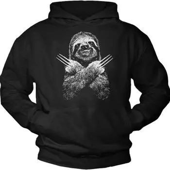 Толстовка с принтом бренда Makaya - спортивная одежда Sloth для мужчин и женщин S чёрный