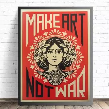 Make Art Not War поп-арт ретро плакат художественная роспись искусство украшение гостиной картина 21cm30cm NoFrame