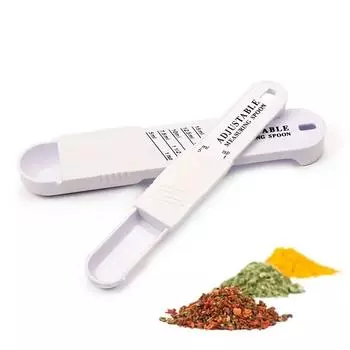 Make Baking & Cooking Easier with this Adjustable 2pcs Measuring Spoons Set Perfect for Coffee Sugar Salt & Powder белый