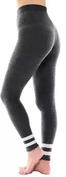 Make Compression Leggings Pajamas for Sleeping Fluffy Fabric for Women [Char Body] (M, Gray)