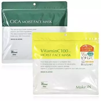 Make.in cica & vitamin c 100 увлажняющая маска для лица набор по 30 штук каждая | cica VC витамин увлажняющий уход за кожей