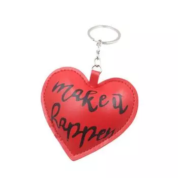 Make It Happen Lovely Heart Shaped Keyring Cute Red Peach Love Key Holder Exquisite Pu Leather Keychains Birthday Jewelry Gift красный