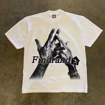 Make Money for Charity 260G Heavy Pure Cotton! American Oversize COUPLE S Women Loose Short sleeve T-shirt Men White L [260g Heavy weight pure cotton]]