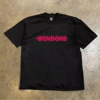 Make Money for Charity 260G Heavy Weight Pure Cotton! Pink Letters Creative Simple Print Harajuku Style Oversize Black XL [260g Heavy weight pure cotton]]