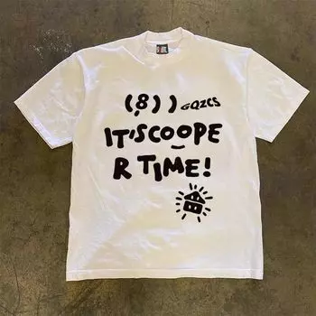 Make Money for Charity 260G Heavy Weight Pure Cotton! Chinese Fad Heavy Weight Pure Cotton Men and Women Same Type T-shirt American White M [260g Heavy weight pure cotton]]