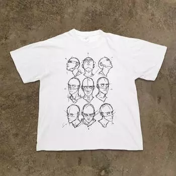Make Money for Charity 260G Heavy Weight Pure Cotton! Vintage Style Vintage Special-Interest Fashion Brand Couple Short Sleeve T-shirt White 3XL [260g Heavy weight pure cotton]]