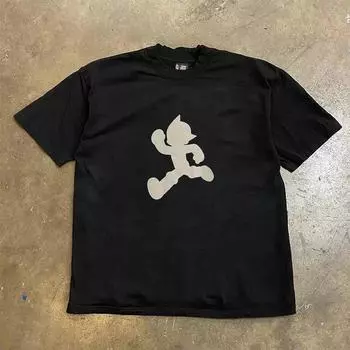 Make Money for Charity Hong Kong Style Men and Women Couple Niche Design Fashion Versatile Top Ins Fashion Black 2XL 240g Heavy weight pure cotton