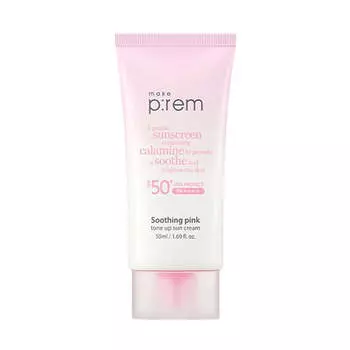 Make P:REM Успокаивающий розовый солнцезащитный крем SPF 50+ PA++++ 50 мл