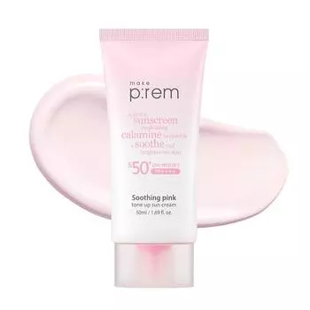 Make P:REM Успокаивающий розовый тонирующий солнцезащитный крем 50 мл (SPF50 +) 1 PCS