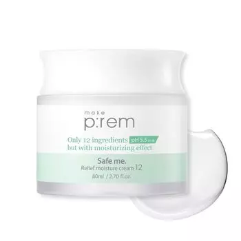 make prem Make Prem Safe Me Relief Moisture Cream 12 80 мл Большая емкость Слабокислотный Высокоувлажняющий Улучшение грубой кожи Сухая кожа Чувствительная