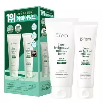 Make Prem Safe Me Relief Moisture Cleansing Foam 180 мл + 140 мл специальный набор, 1 набор