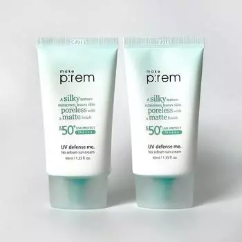 Make Prem UV Defense Me No Sebum Sun Cream SPF50+ PA++++, 40 мл, 2 шт.