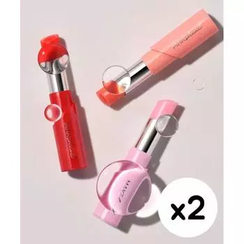Makeheal [set Of 2] Collagen Tint Lip Glow Nourishing Coral/Nourishing Coral