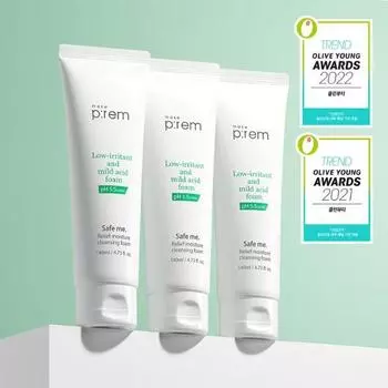 MakePrem Safe Me Relief Moisture Cleansing Foam 140 мл Triple Plan, Корея для очищения