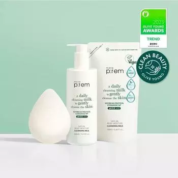 Makeprem Safe Me Relief Moisture Vegan Cleansing Milk 200 мл специальное предложение (+100мл заправка) 3 типа, выберите 1 Cleansing milk plan (+refill)