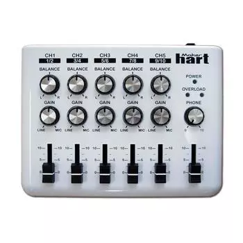 Maker Hart Loop Mixer 5-канальный стерео аудиомикшер (Простой, Белый)