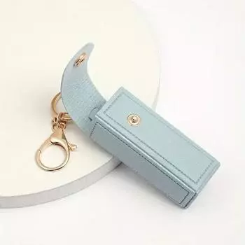 Makeup Bag Mini Cosmetic Bag Pu Leather Key Chain Cute Lipstick Bag Girls белый