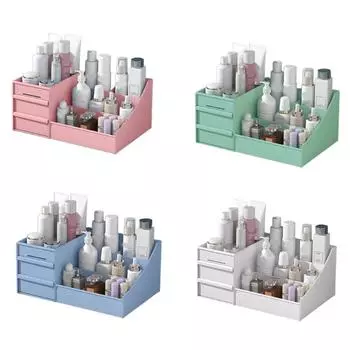 Makeup Box Plastic Cosmetic Holders Drawers Container Storage Drawer X3UC белый