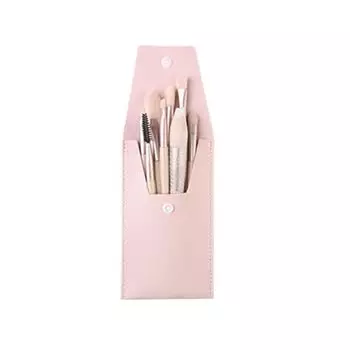 Makeup Brush Set 8 Pieces Eye Shadow Brush Mini Cute with Exclusive Pouch Portable Luxury Takron Super Soft Pink