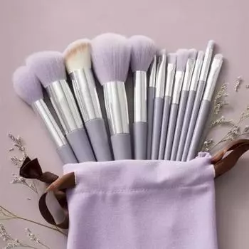 Makeup Brush Set Philose Multi Color Professional Face Foundation Concealer Loose Powder Blush Ah, 06 Purple cloth bag, 1 piece