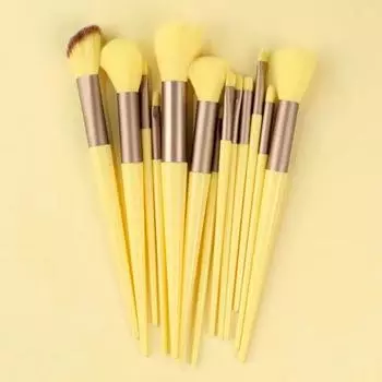 Makeup Brushes Set Soft Fluffy Eyeshadow Concealer Blush Women Cosmetic Blending Beauty Tools 13 14pcs, 13pcs yellow No bag