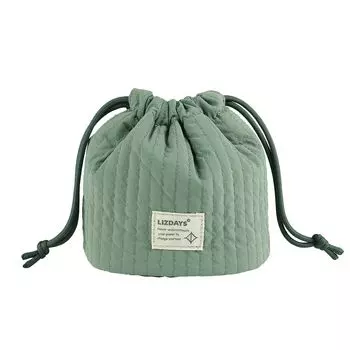 Makeup cosmetic makeup quilted [Rizdays] pouch, pouch, pouch, self-standing, vertical, nylon, (smoke khaki)
