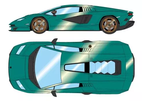 Makeup EIDOLON COLLECTION Lamborghini Countach LPI 2022 Verde Abete Finished Product EM740C 1/43 800-4
