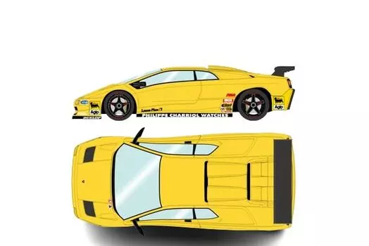 Makeup EIDOLON Lamborghini Diablo SVR Racing 1996 Yellow Finished Product 1/43 (Black Wheel)