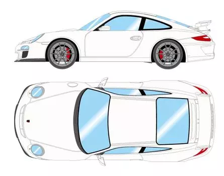 Макияж EIDOLON Porsche 911 GT3 Clubsport 2010 Carrera White Готовое изделие EM721B 1/43 (997.2)