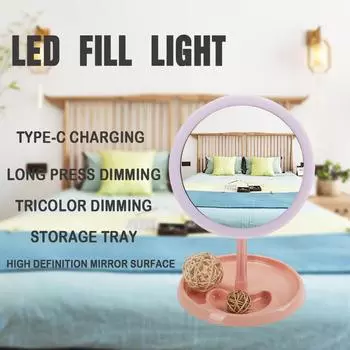 Makeup Mirror With Light White LED Daylight Vanity Mirror Detachable/Storage Base 3Modes Mirror With Light Gift USB Rechargeable