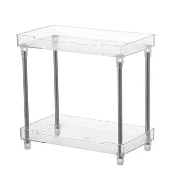 Makeup Organizer Rack Detachable Cosmetic Storage Shelf with Clear Acrylic Tray for Toiletries