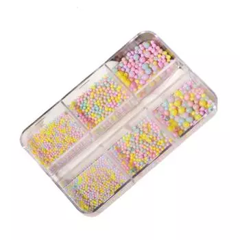 Making DIY Craft Nail Art Rhinestones 3D Nail Art Decoration Macaron Color Bubble Beads Nail Charms #1