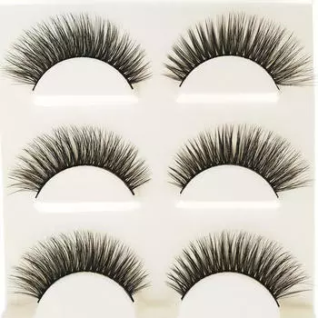 Макияж 3D Натуральные Длинные Накладные Ресницы Ручной Работы Толстые Накладные Ресницы Черный