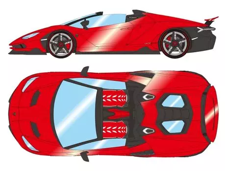Макияж EIDOLON COLLECTION Lamborghini Centenario Roadster 2016 Rear Wing Up Rosso Mars Готовый продукт 1/43 LP770-4