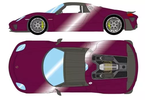 Макияж EIDOLON COLLECTION Porsche 918 Spider Weissach Package 2011 Amethyst Metallic Готовый продукт 1/43